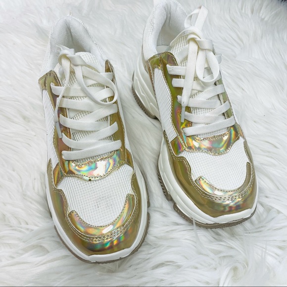 Gold metallic chunky sneaker - Picture 4 of 7
